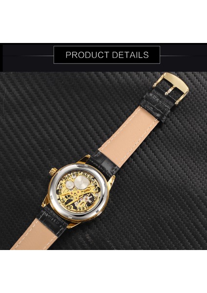 Gümüş Mekanik Izle Erkekler Rahat Kol Saati Mavi Eller Hollow-Out Dial Moda Saatler Erkek Kazanan Saat Montre Homme Yeni (Yurt Dışından) fırsatları