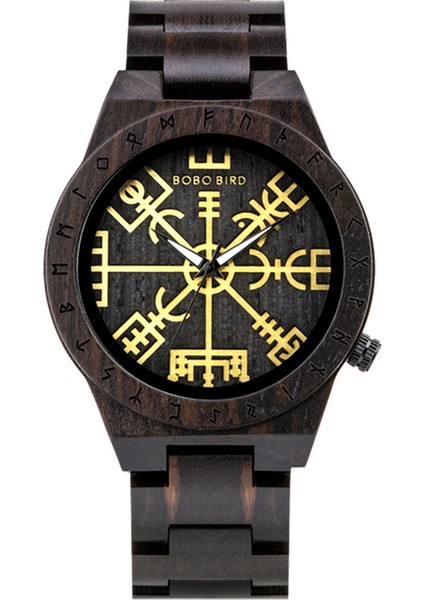 T16-4 Bobo Bırd Viking Erkek Saatler Zebra Ahşap Vintage Izle Erkekler Için Bambu Kutusu ile Gelmek Şükran Günü Noel Hediyesi Dropshipping (Yurt Dışından)