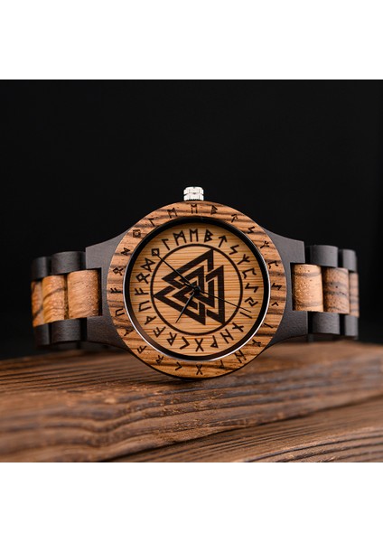 T16-4 Bobo Bırd Viking Erkek Saatler Zebra Ahşap Vintage Izle Erkekler Için Bambu Kutusu ile Gelmek Şükran Günü Noel Hediyesi Dropshipping (Yurt Dışından) fırsatları