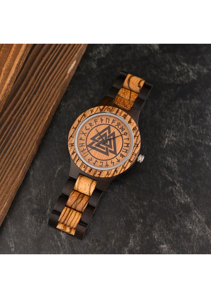 T16-4 Bobo Bırd Viking Erkek Saatler Zebra Ahşap Vintage Izle Erkekler Için Bambu Kutusu ile Gelmek Şükran Günü Noel Hediyesi Dropshipping (Yurt Dışından) indirimleri