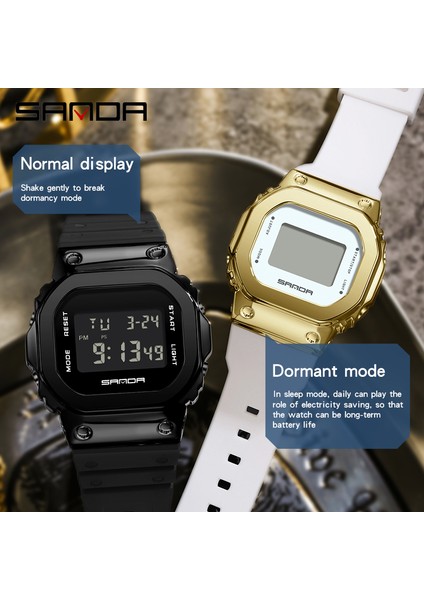 2126 Erkekler Siyah Gül Sanda Askeri G Tarzı Erkek LED Dijital Saat Erkekler ve Kadınlar Çift Saat Su Geçirmez Eğlence Adam Bilek Izle Relogio Masculino (Yurt Dışından)