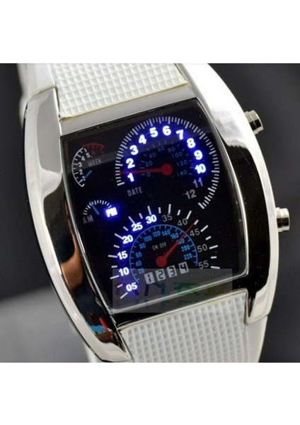 Beyaz Moda Erkek Saati Benzersiz LED Dijital Saat Erkekler Izle Elektronik Spor Saatler Lastik Bant Saat Montre Homme Erkek Kol Saati (Yurt Dışından) modelleri