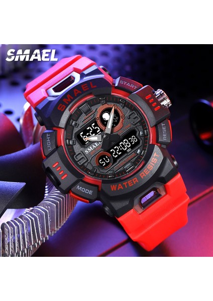 Şeffaf Turuncu Smael Spor Dijital Saatler Erkekler Moda Elektronik Kronograf Kuvars Su Geçirmez Kol Saati Otomatik Tarih Hafta Alarmı 8063 Kırmızı (Yurt Dışından) fırsatları