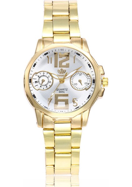 RINNADY047-GOL Beyaz Moda Gümüş Kadın Saatler Alaşım Bayanlar Kuvars Kol Saati Kadın Zarif Elbise Bilezik Saat Montre Femme Bayan Kol Saati (Yurt Dışından)