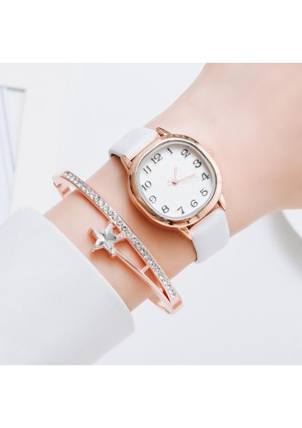 1 Adet Beyaz Saat Kadınlar Için Bilezik Seti Basit Bayanlar Bilezik Izle Rahat Deri Kuvars Kol Saati 2 Adet Set Siyah Saat Zegarek Damski (Yurt Dışından) fiyatları