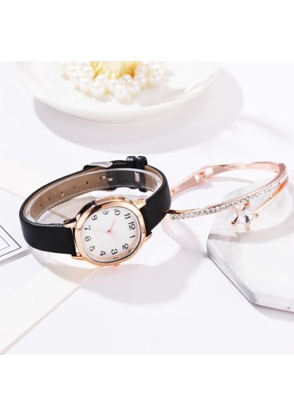 1 Adet Beyaz Saat Kadınlar Için Bilezik Seti Basit Bayanlar Bilezik Izle Rahat Deri Kuvars Kol Saati 2 Adet Set Siyah Saat Zegarek Damski (Yurt Dışından) modelleri