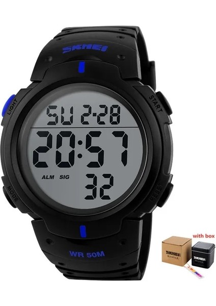 Kutu ile Renk 4 Skmeı Erkekler Spor Saatleri Chronos Geri Sayım Erkek Saati Su Geçirmez LED Dijital Saat Adam Elektronik Saat Relogio Masculino 1068 (Yurt Dışından)