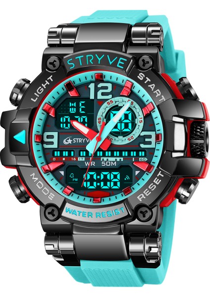 Koyu Mavi 8025 Stryve Moda Erkek Spor Saatler Şok Dayanıklı 50 M Su Geçirmez Kol Saati LED Alarm Kronometre Saat Askeri Saatler Erkekler 8025 (Yurt Dışından) fırsatları