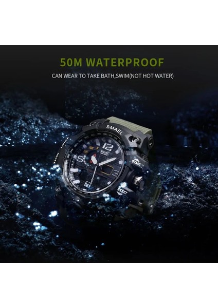 1545 Kırmızı Smael Marka Moda Erkekler Spor Saatler Erkekler Analog Kuvars Saat Askeri Izle Erkek Izle Erkek 1545 Relogios Masculino (Yurt Dışından) fırsatları