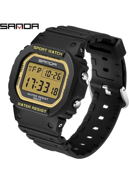Yükseltme Kırmızı Sanda Erkek Dijital Saatler Su Geçirmez Spor Izle Erkekler Için Alarm Chrono LED Elektronik Saat Kare Adam Kol Saati Reloj Hombre (Yurt Dışından)