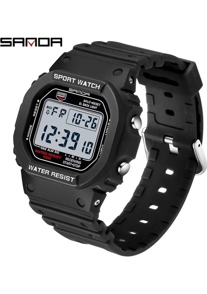 Yükseltme Kırmızı Sanda Erkek Dijital Saatler Su Geçirmez Spor Izle Erkekler Için Alarm Chrono LED Elektronik Saat Kare Adam Kol Saati Reloj Hombre (Yurt Dışından)