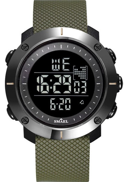 Armygreen Dijital Saat Su Geçirmez Relogio Masculino Smael LED Saat Büyük Şok Direnç Izle Erkekler Otomatik 1711 Erkek Saatler Spor Askeri (Yurt Dışından)