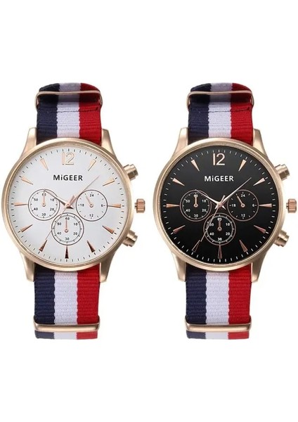 151601J Mıgeer Moda Rahat Erkek Saatler Kumaş Bant Saatler Kuvars Saatı Relogio Masculino Horloge Vrouw Mannen Horloge 2019 (Yurt Dışından) fiyatları