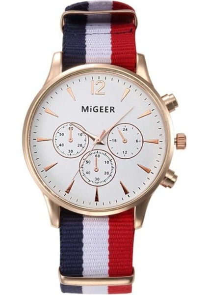 151601J Mıgeer Moda Rahat Erkek Saatler Kumaş Bant Saatler Kuvars Saatı Relogio Masculino Horloge Vrouw Mannen Horloge 2019 (Yurt Dışından) fırsatları