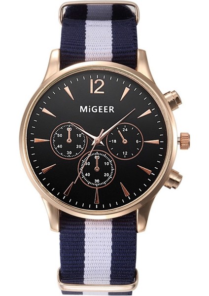 151601J Mıgeer Moda Rahat Erkek Saatler Kumaş Bant Saatler Kuvars Saatı Relogio Masculino Horloge Vrouw Mannen Horloge 2019 (Yurt Dışından) indirimleri