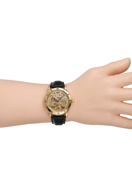 Siyah Forsınıng Erkek ve Kadın Mekanik Saat Basit Eğlence Tarzı Içi Boş Roma Ölçekli Mekanik Saat Kemer Izle Izle (Yurt Dışından) indirimleri