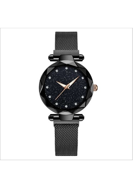 Black1 Kadın Izle Bilezik Lüks Elmas Gül Altın Bayanlar Kol Saati Manyetik Kadın Bilezik Izle Kadın Saat Relogio Feminino (Yurt Dışından)