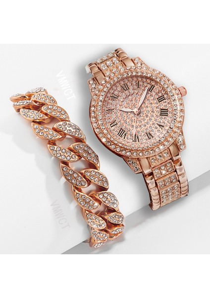 Altın 2 Adet-Bilezik Tam Elmas Çelik Kemer Bayanlar Izle Roma Yüz Yıldız Mizaç Iş Kadın Saati Bilezik Saat Hip-Hop Tarzı Izle (Yurt Dışından) fiyatları