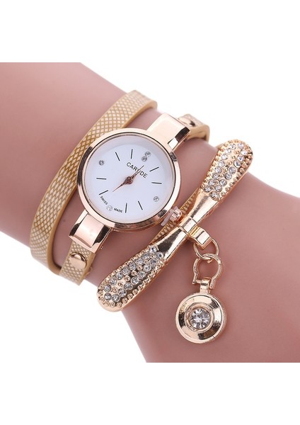 Bronz Relogio Bilezik Saatler Kadın Wrap Etrafında Moda Bilezik Moda Elbise Bayanlar Kadının Kol Saati Relojes Mujer Saat Hediye Için (Yurt Dışından)