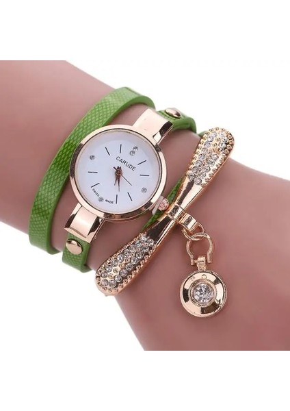 Bronz Relogio Bilezik Saatler Kadın Wrap Etrafında Moda Bilezik Moda Elbise Bayanlar Kadının Kol Saati Relojes Mujer Saat Hediye Için (Yurt Dışından) indirimleri