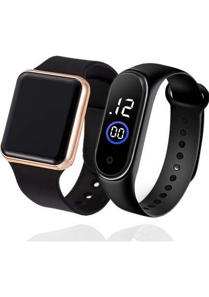 Siyah Siyah Gümüş 2 Adet Erkek Spor LED Dijital Saat Erkek Kadın Su Geçirmez Rahat Elektronik Saatler Unisex Silikon Kol Saati Relojes Hombre (Yurt Dışından) fiyatları