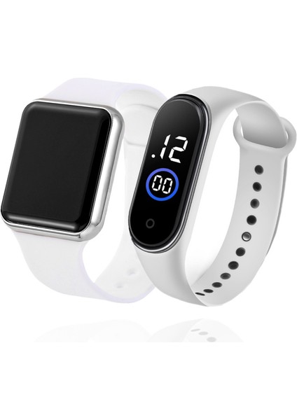 Siyah Siyah Gümüş 2 Adet Erkek Spor LED Dijital Saat Erkek Kadın Su Geçirmez Rahat Elektronik Saatler Unisex Silikon Kol Saati Relojes Hombre (Yurt Dışından) indirimleri