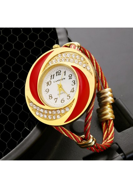 Kırmızı 2020 Yeni Moda Altın Kadran Kadın Bilezik Izle Yaratıcı Saat Bayanlar Taklidi Lüks Saat Rebayan Kol Saati Reloj Mujer (Yurt Dışından) modelleri