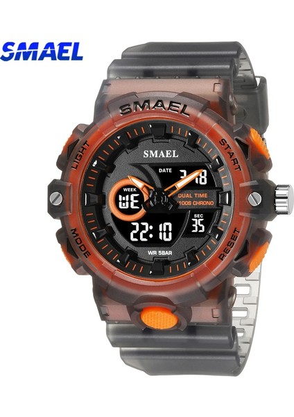 Siyah Smael Moda Spor Bilek Saatler Erkekler Için Askeri Ordu Çift Ekran Kuvars Saatı LED Elektronik Saat Erkek Kronometre (Yurt Dışından) fiyatları