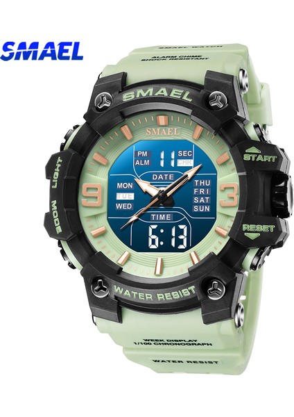 Turuncu Samel Spor Stil Erkekler Dijital Saat Şok Askeri Saatler Çift Ekran Su Geçirmez Ordu Zaman Kuvars Kol Saati Erkek Spor Saati (Yurt Dışından) indirimleri