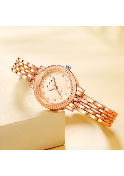 Stil 3 Kadın Lüks Gül Altın Bilezik Izle Bayanlar Moda Rahat Kuvars Kol Saati Kadın Saat Reloj Mujer Relogio Feminino Montre (Yurt Dışından) fiyatları