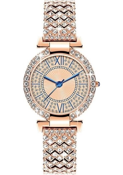 Gül Altın Yeni Varış Bayanlar Flaş Pırlanta Bilezik Izle Moda Kuvars Izle Popüler Izle Relojes De Cuarzo Para Mujer (Yurt Dışından)
