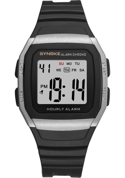 Gümüş Synoke Spor Saatler Reloj Dijital Hombre Hayat Su Geçirmez Izle Adam Hediye Için LED Dijital Plastik Rahat Saat Relog Hombre (Yurt Dışından)