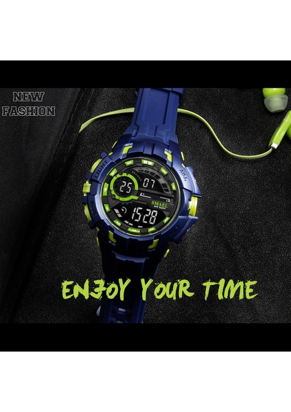 Siyah Dijital Saat Erkekler Spor Saatler Su Geçirmez Smael Relogio Montre Şok Siyah Altın Büyük Saat Erkekler Otomatik 1610 Erkekler Izle Askeri (Yurt Dışından) modelleri