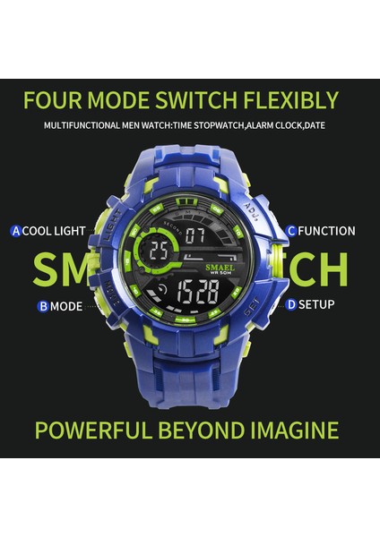 Siyah Dijital Saat Erkekler Spor Saatler Su Geçirmez Smael Relogio Montre Şok Siyah Altın Büyük Saat Erkekler Otomatik 1610 Erkekler Izle Askeri (Yurt Dışından) fırsatları