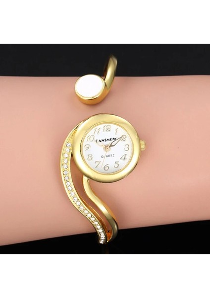 Yuvarlak Altın Relogio Feminino Moda Gül Altın Kadın Bileklik Bileklik Saatler Lüks Paslanmaz Çelik Taklidi Bayanlar Takı Izle Saat (Yurt Dışından)
