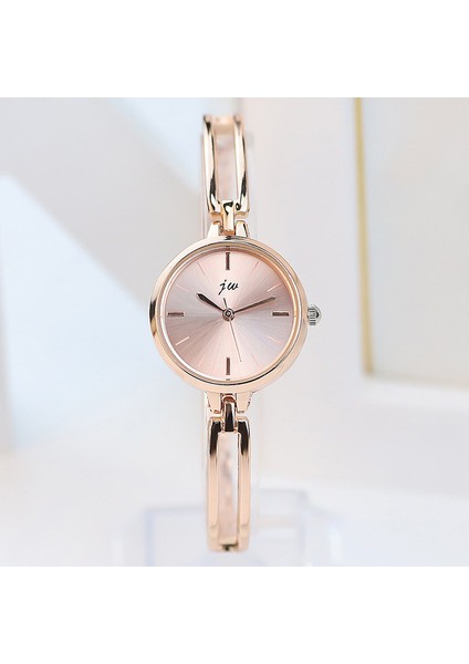 Gül Pembe Moda 25MM Gümüş Bilezik Izle Kadınlar Için Lüks Alaşım Kayış Kuvars Bayanlar Izle Saat Hediye Kızlar Için Gül Altın Dropshipping (Yurt Dışından)