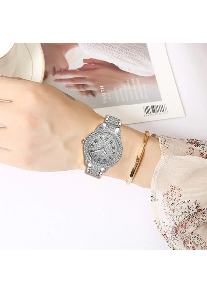 Gümüş 2 Adet-Bilezik Tam Elmas Çelik Kemer Bayanlar Izle Roma Yüz Yıldız Mizaç Iş Kadın Saati Bilezik Saat Hip-Hop Tarzı Izle (Yurt Dışından) indirimleri