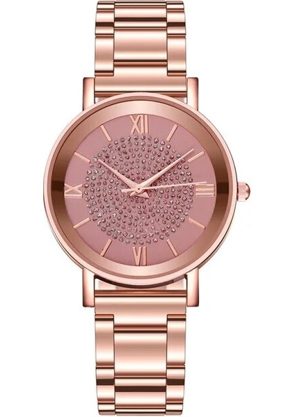 Pembe 2020 Lüks Rhinestones Kadın Saatler Gül Altın Bayanlar Bilek Saatleri Kadın Bilezik Izle Kadın Saat Relogio Feminino (Yurt Dışından)