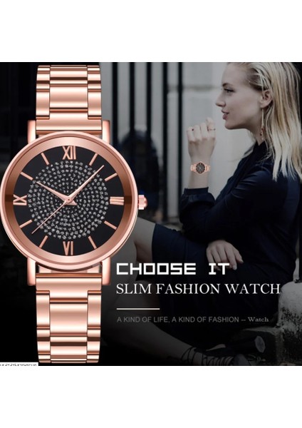 Pembe 2020 Lüks Rhinestones Kadın Saatler Gül Altın Bayanlar Bilek Saatleri Kadın Bilezik Izle Kadın Saat Relogio Feminino (Yurt Dışından) modelleri