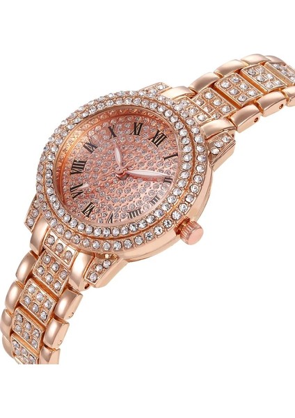 Pembe Altın Yeni Moda Bayan Lüks Izle Kristal Paslanmaz Çelik Kuvars Izle Kadınlar Için Küçük Rahat Bilezik Saatler Relogio Feminino (Yurt Dışından) modelleri