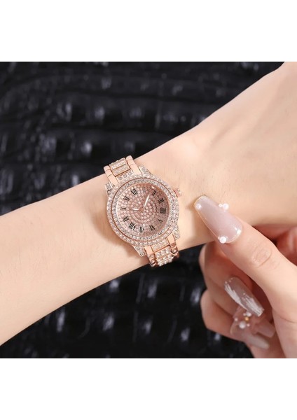 Pembe Altın Yeni Moda Bayan Lüks Izle Kristal Paslanmaz Çelik Kuvars Izle Kadınlar Için Küçük Rahat Bilezik Saatler Relogio Feminino (Yurt Dışından) fırsatları
