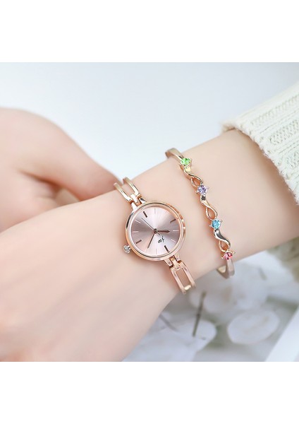 Gül Beyaz Küçük Kadran Gül Altın Kadın Moda Saatler Lüks Alaşım Kayış Kuvars Bayanlar Bilezik Saat Saat Kız Aksesuarları Dropshipping (Yurt Dışından) indirimleri