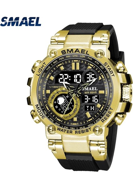 Açık Mavi Smael Spor Saat Erkekler Askeri Saat Dijital Kuvars 1803B Erkekler Izle Su Geçirmez 50 M Yüzme Alock Saat Ordu Erkekler Kol Saatleri (Yurt Dışından)