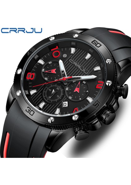 Bkby-Box Crrju Chronograph Erkek Saatler Marka Lüks Rahat Spor Tarih Kuvars Silikon Kol Saatleri Su Geçirmez Erkek Kol Saati Adam (Yurt Dışından) fiyatları