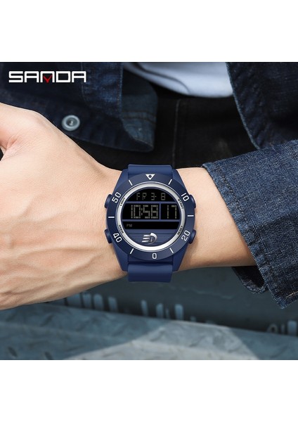 Siyah Mavi Sanda Elektronik Hareket Izle Adam Lüks Su Geçirmez Spor Dijital Saatler Kronometre Darbeye Dayanıklı Saat Erkek Kol Saati (Yurt Dışından) indirimleri