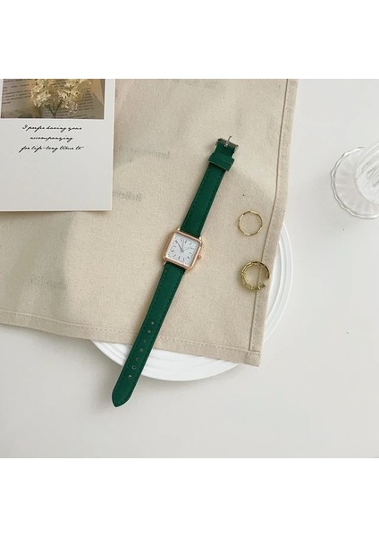 Yeşil Yeni Moda Bilezik Izle Kadın Bayanlar Kol Saati Saatler Kadınlar Bayanlar Için Kare Kadran Relogio Feminino Reloj Mujer (Yurt Dışından)