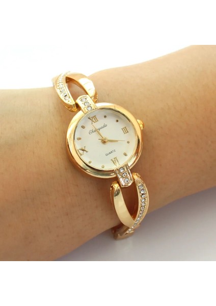 Gül Altın Beyaz Yeni Moda Üst Marka Lüks Kuvars Bilezik Saatler Kadınlar Bayanlar Kadın Saat Montre Femme Relogios Feminino Kol Saati (Yurt Dışından) fiyatları