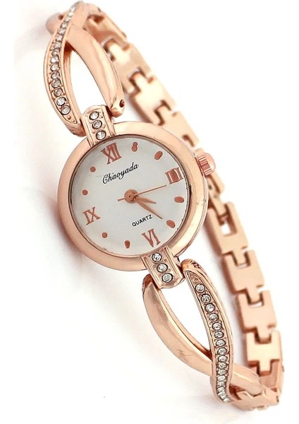 Gül Altın Beyaz Yeni Moda Üst Marka Lüks Kuvars Bilezik Saatler Kadınlar Bayanlar Kadın Saat Montre Femme Relogios Feminino Kol Saati (Yurt Dışından) fırsatları