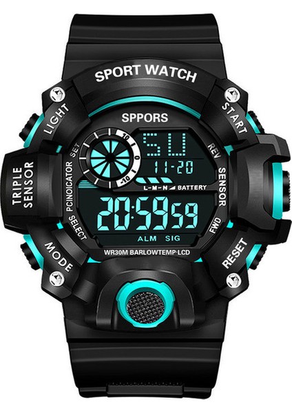 Yeşil Marka Siyah Erkekler Kadınlar Için Dijital Saat Spor Su Geçirmez Açık Kronograf El Saati G Piyade Şok Öğrenci Kol Saati (Yurt Dışından)