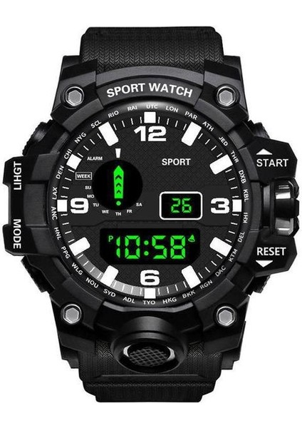 Siyah Moda Piyade Spor Elektronik Izle Yeni LED Su Geçirmez G Aydınlık Şok El Saati Erkekler Kadınlar Için Dijital Maliyet Kol Saati (Yurt Dışından)